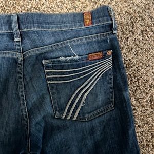 7 for all man kind jeans. Slightly used bought brand new, now are too big.